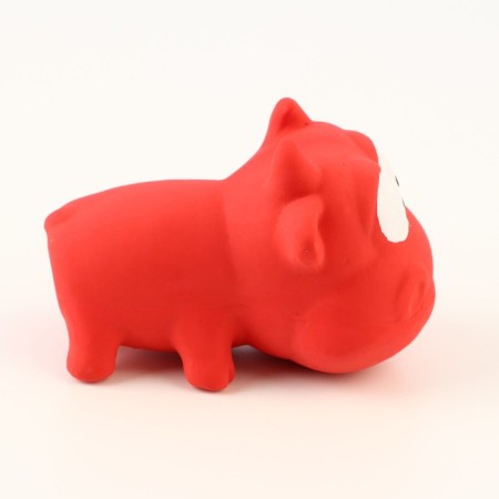 Brying toy for dogs from Latex "Bull", 9 cm, red-1