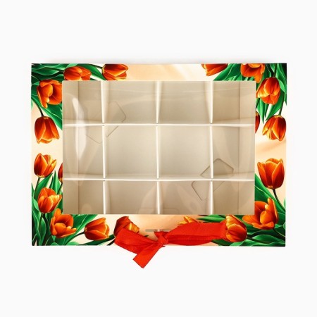 Box for 12 sweets with cells “Gift for you” 18.5 x 13.5 x 3.5 cm-2
