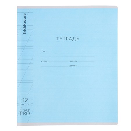Notebook 12 sheets in the slanting line of Erichkrause CoverPro classic, plastic cover, offset block, mix-4