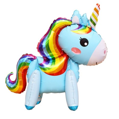 Foil ball 24 "Unicorn-toy", the color is blue, under the air-1