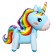 Foil ball 24 "Unicorn-toy", the color is blue, under the air