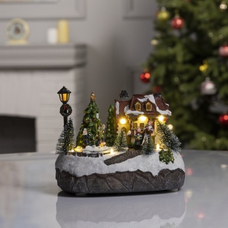 LED figure "New Year's City" 19 × 17 × 13 cm, polystone, AAX3 batteries (not in the kit), USB, glow warm white
