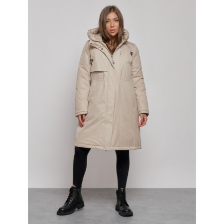 Coat insulated winter female, size 48, beige color
