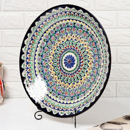 Largan Rishtan ceramics "Patterns", 42 cm, Blue Mix-2