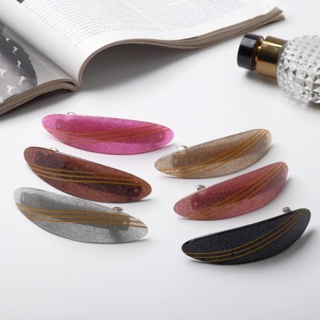 Hair hairpin "Ophelia" stripes diagonal, 9 cm, mix-1