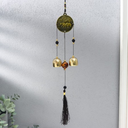 Music of wind metal "Elephants on the coin" 2 bells 37 cm