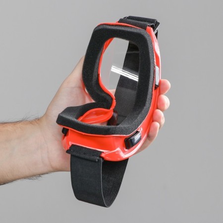 Mask glasses for motor vehicles, transparent glass, red color-2