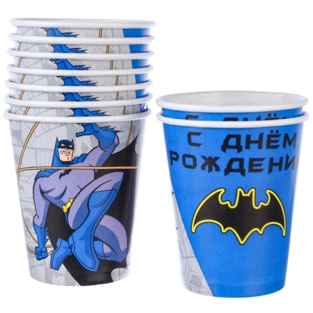Paper glass "Happy Birthday!", 250 ml, superheroes-3