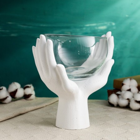 Steam for the little things "Hands with glass" White, 22cm-1