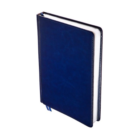 Dated diary of 2025, A5, 168 sheets in a ruler, leatherette "Nebraska", silver cut, blue-2