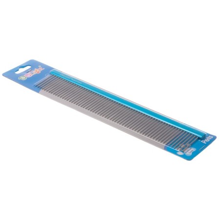 Delight comb aluminum, 25 cm, with a flat handle, 61 tooth 36 mm, black and blue-5