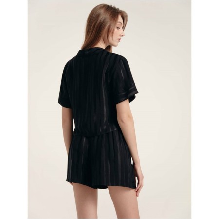 Blouse shortened female home Conte Elegant MoonLight, size XS, color Black-1