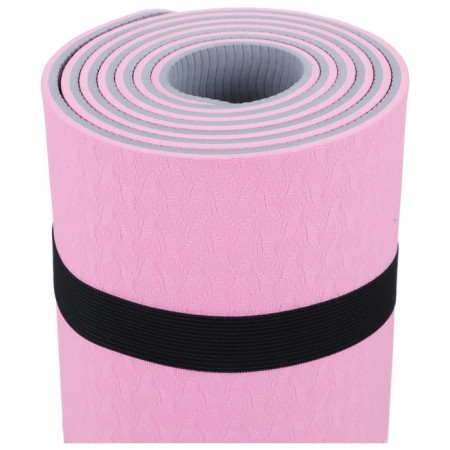 Fitness and yoga mat, 183x61x0.6 cm, gray/pink color-14