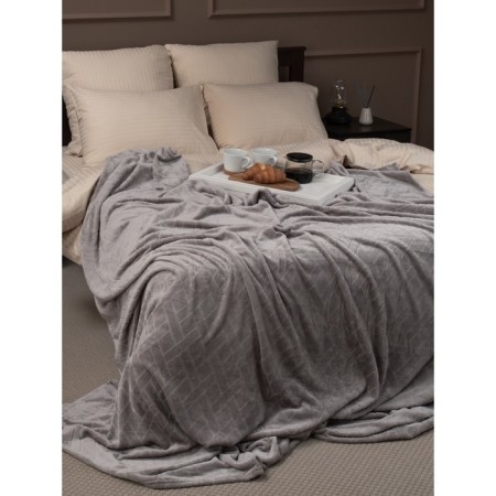 Texrepublic blanket, size 200x220 cm, gray color-9