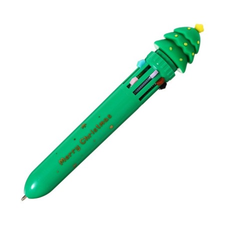 Automatic ballpoint handle 10 color, rod 0.7 mm, "New Year", mix-1