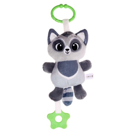 Raccoon rattle, musical, suspended, gray color-1