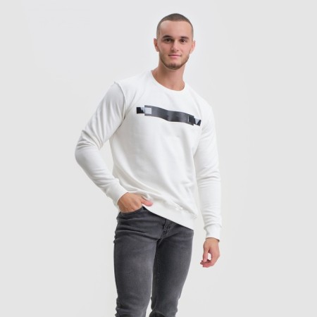 Male sweatshirt, white color/print mix, size 52 (2xl)