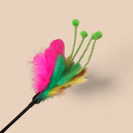 Teaser with feathers and antennae, 50 cm, mix of flowers-1