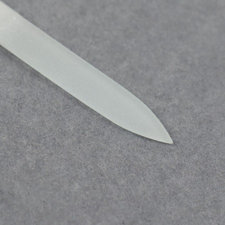 Glass nail file, 9 cm, in a case, on a blister, silver color, fg-02-09-1