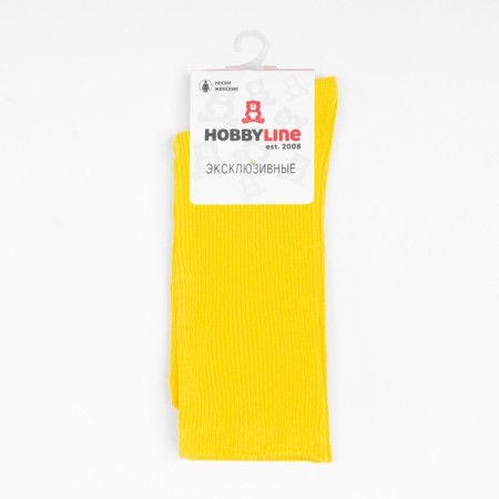 Women's socks, color yellow neon, size 36-40-4