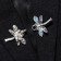 Cardigan clamp "Dragonfly", the color is blue in black silver