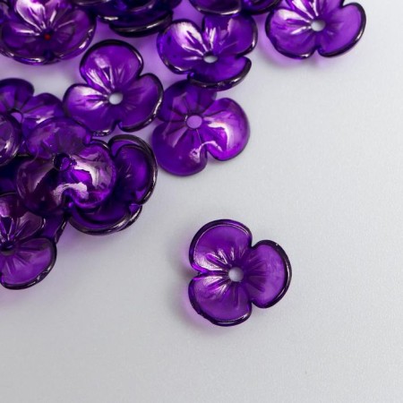Beads for creativity Plastic "Busy Hat" set 50 pcs Transparent violet 0.4x1x1 cm