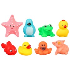 A set of rubber toys for the bathtub 