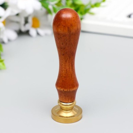 Printing for wax with a wooden handle "Hare and Clock" 9x2.5x2.5 cm-2