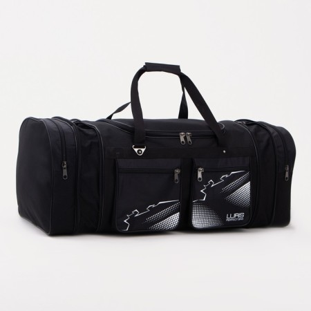 Road bag on a zipper, with an increase, 4 outer pockets, long belt color black-2