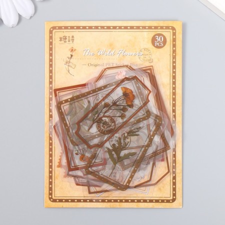 Stickers for creativity "Tags - Wild flowers" set 30 pcs 0.2x8x11 cm-3