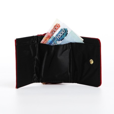 Women's wallet on the button, burgundy color-5