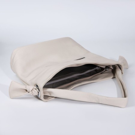 Luggage bag on lightning, 2 external pockets, milk color-6
