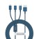 Cable 3 in 1 Baseus, 5 A, MicroUSB/Type -C/Lightning - USB, 1.5 m, Blue