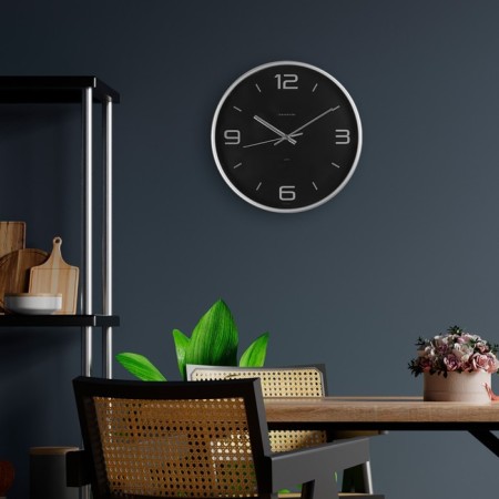 Wall clock, series: interior, "Edith", D-30.5 cm, silver-2