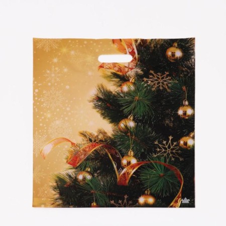 Golden mood package, polyethylene with a cut pen, 45 x 38 cm, 60 μm