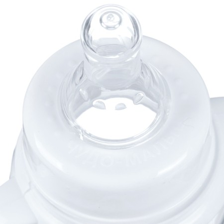 A bottle for feeding, a classic throat, 250 ml., From 3 months, fitted, with handles, white color-5