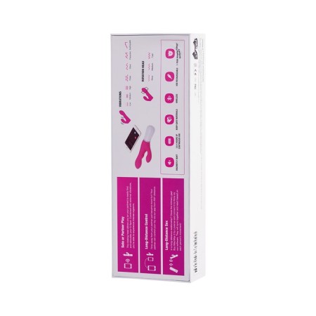 Lovense Nora vibrator with clitoral stimulant, silicone, pink color, 20 cm-12
