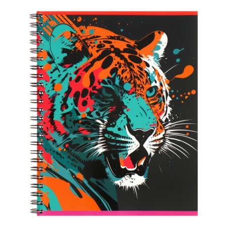 A notebook of 80 sheets in a cage for a crest "Graphic posters", covered cartoon, matte lamination, selective varnish, mix-6