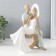 Polystone souvenir "Retro. Lovers sit on the heart" white-green 18x11x23.5 cm