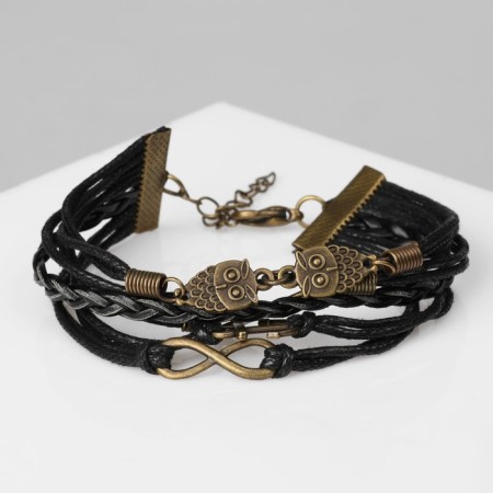 Unisex Bracelet "Magic of Signs" Assorted, black color with black gold, 18 cm