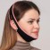 Textile mask to correct the oval of the face, on Velcro, black/pink color