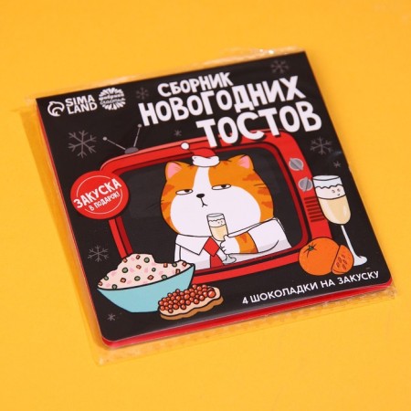 Gift chocolate "Collection of New Year toasts", 5 g x 4 pcs.-6
