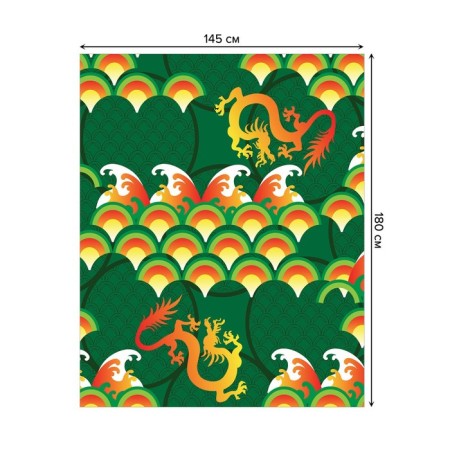 Tables on the table "Fire Dragons", rectangular, Saten, size 145x180 cm-1