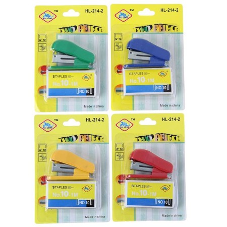 Stapler Mini, No. 10, up to 7 sheets + brackets No. 10, in Blister, mix