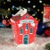 Gift box "Festive house" red with a bow, 14 x 14 x 21.3 - 9.6 x 9.6 x 22 cm
