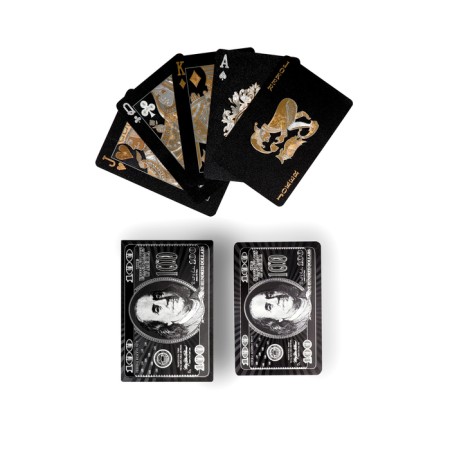 Plastic Plastic Cards "100 dollars", 30 μm, 8.7 x 5.7 cm, black