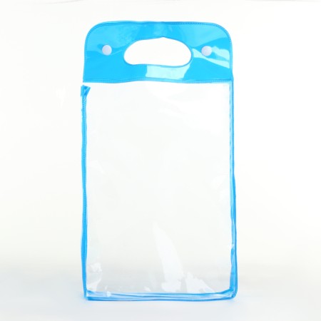 Cosmetic bag on the buttons, the color is transparent/blue-2