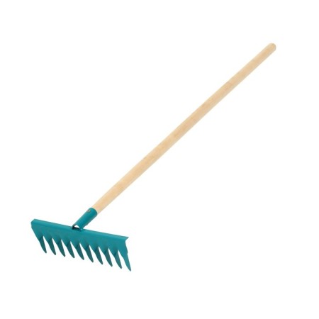 Robes straight, twisted tooth, 10 teeth, metal, wooden stalk