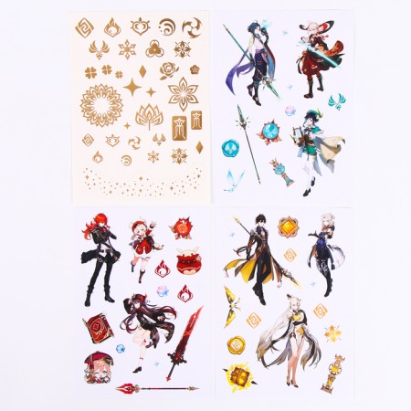 Creative notebook "The mysterious secrets" of Genshin with stickers and translated tattoos A5-5