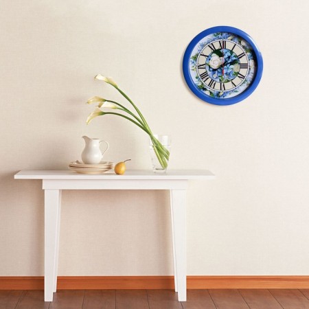 Wall clock, D-28 cm, interior, "flowers", silent-2